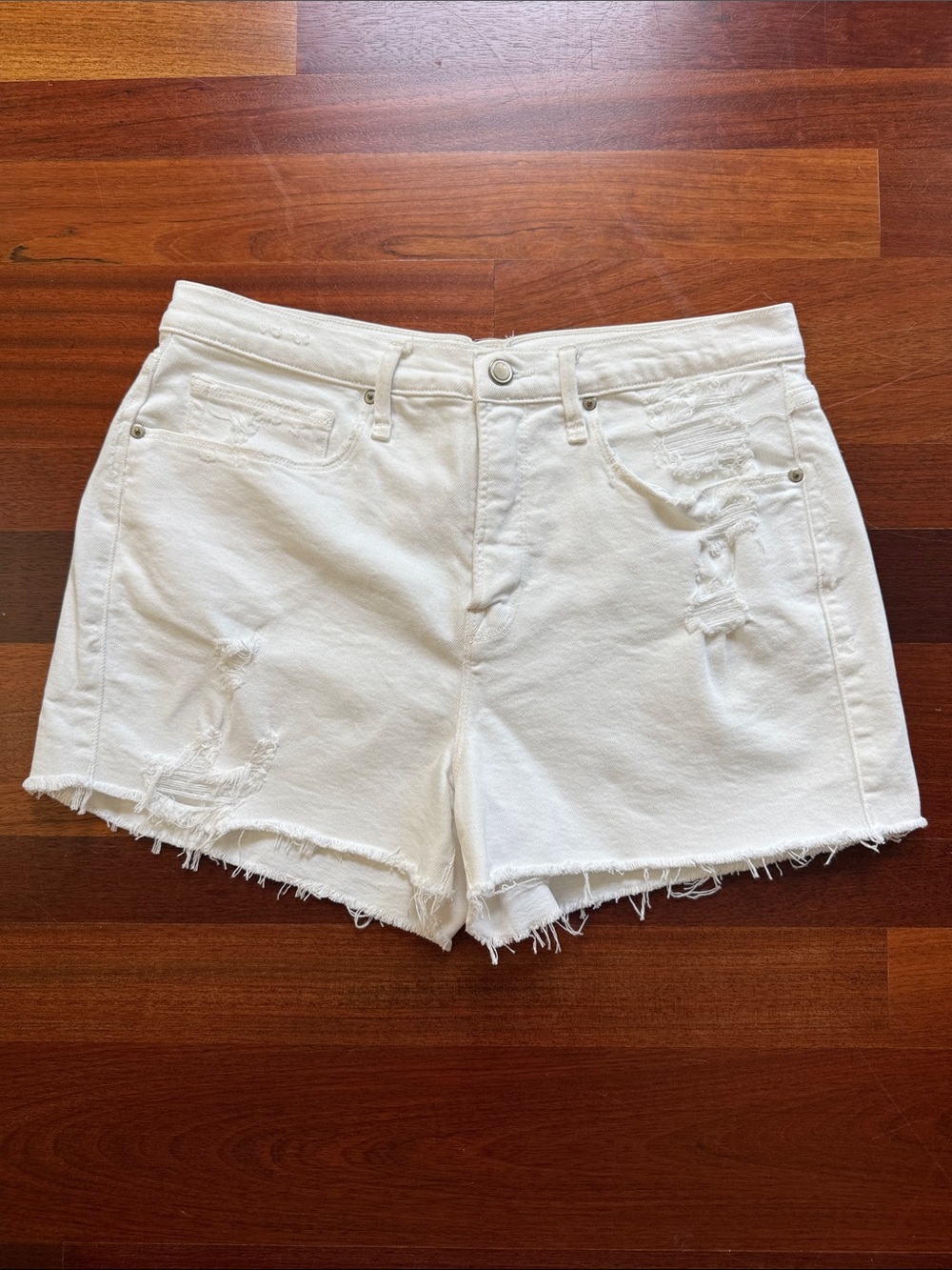 Good American Denim White cutoff Jean Shorts